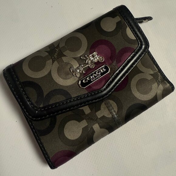 Coach Madison Clover Medium Wallet | Purple & Grey | Lightly Used - Picture 3 of 10